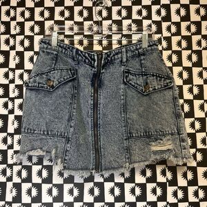 TCL Blue Denim Zipper Skirt